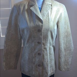 Printed leather jacket